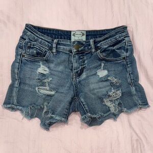 Joyfolie Distressed Blue Denim Shorts (girls 12)